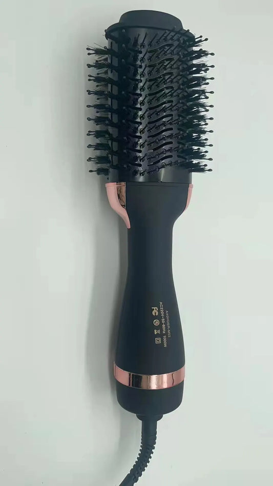 3-in-1 Hot Air Brush & Volumiser Hair Dryer Styler 1000W Ceramic Negative Ion Blowout Brush for Straightening and Curling Black AU Plug - Image 2