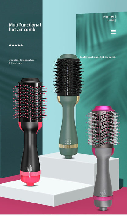 3-in-1 Hot Air Brush & Volumiser Hair Dryer Styler 1000W Ceramic Negative Ion Blowout Brush for Straightening and Curling Black AU Plug - Image 4