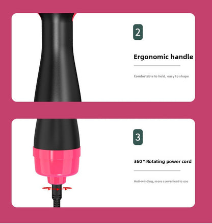 3-in-1 Hot Air Brush & Volumiser Hair Dryer Styler 1000W Ceramic Negative Ion Blowout Brush for Straightening and Curling Purple AU Plug - Image 6