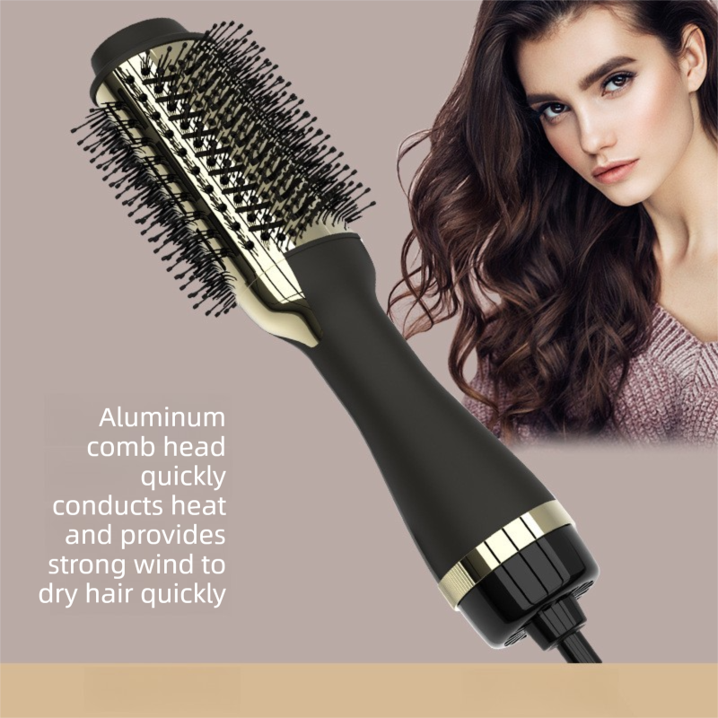 3-in-1 Hot Air Brush & Volumiser Hair Dryer Styler 1000W Ceramic Negative Ion Blowout Brush for Straightening and Curling Purple AU Plug - Image 7