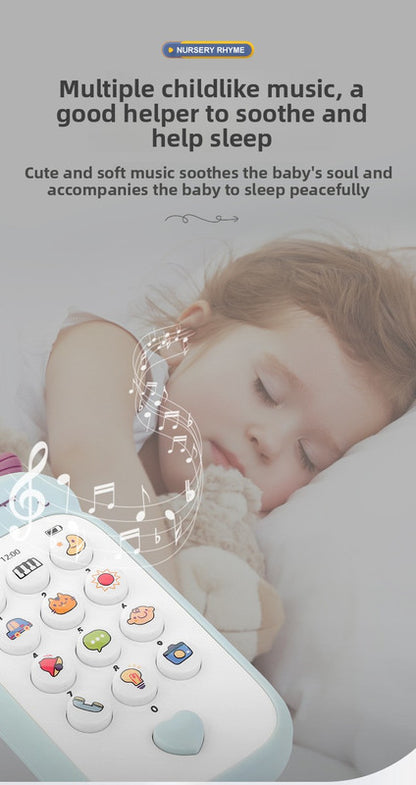 Unicorn Baby Toy Phone Music & Light Learning Mobile Teether for Toddlers Interactive English Educational Gift Pink - Image 2