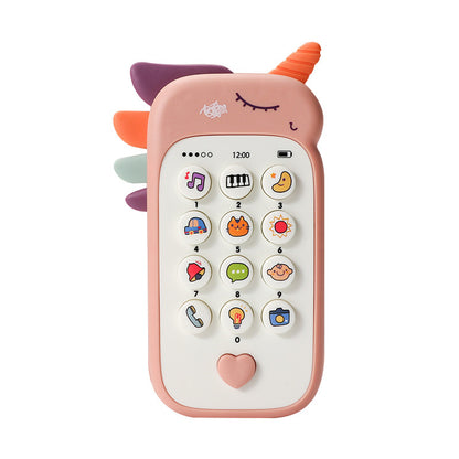 Unicorn Baby Toy Phone Music & Light Learning Mobile Teether for Toddlers Interactive English Educational Gift Pink - Image 3