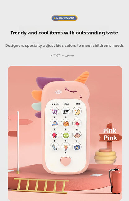 Unicorn Baby Toy Phone Music & Light Learning Mobile Teether for Toddlers Interactive English Educational Gift Yellow - Image 5