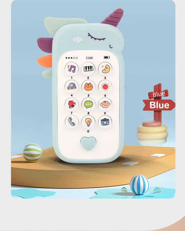 Unicorn Baby Toy Phone Music & Light Learning Mobile Teether for Toddlers Interactive English Educational Gift Yellow - Image 6