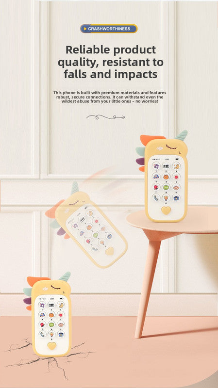 Unicorn Baby Toy Phone Music & Light Learning Mobile Teether for Toddlers Interactive English Educational Gift Yellow - Image 8