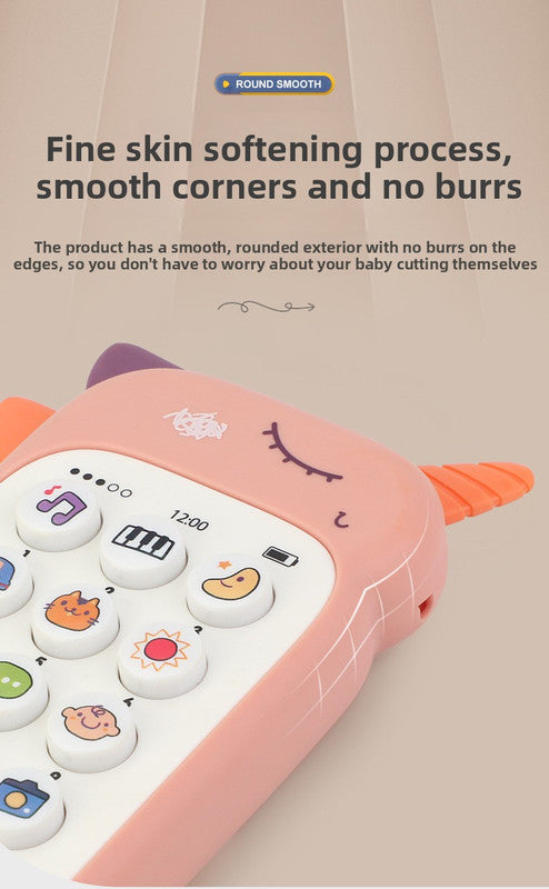 Unicorn Baby Toy Phone Music & Light Learning Mobile Teether for Toddlers Interactive English Educational Gift Yellow - Image 9