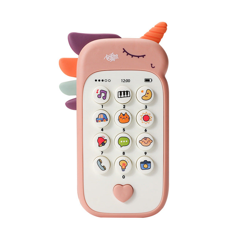 Unicorn Baby Toy Phone Music & Light Learning Mobile Teether for Toddlers Interactive English Educational Gift Blue - Image 3