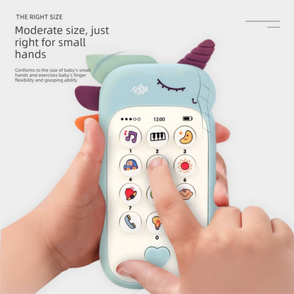Unicorn Baby Toy Phone Music & Light Learning Mobile Teether for Toddlers Interactive English Educational Gift Blue - Image 4