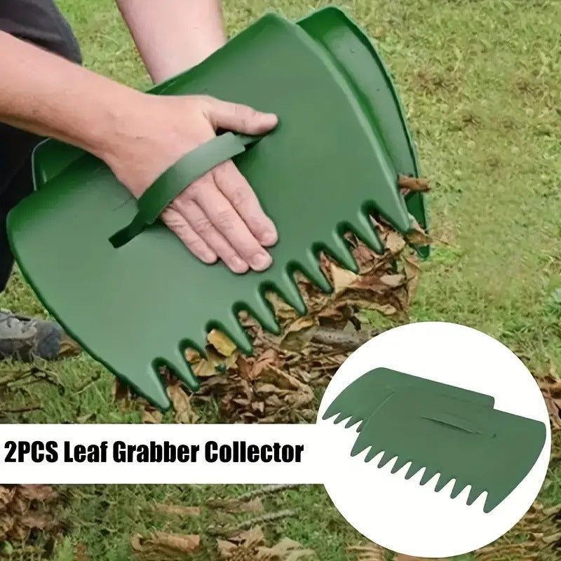 Pair of Horticultural Leaf Rake Hand Tools Set Large Plastic Claw Grabber Ideal for Collecting Yard Debris, Grass Clippings, and Scraps Army green - Image 3