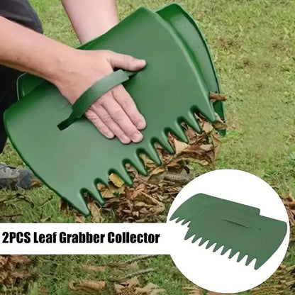 Pair of Horticultural Leaf Rake Hand Tools Set Large Plastic Claw Grabber Ideal for Collecting Yard Debris, Grass Clippings, and Scraps Yellow - Image 3