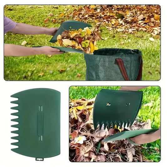 Pair of Horticultural Leaf Rake Hand Tools Set Large Plastic Claw Grabber Ideal for Collecting Yard Debris, Grass Clippings, and Scraps Yellow - Image 6