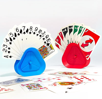 Triangle Playing Card Holders 4 Pack Hands Free Game Organizers for Kids Seniors and Adults Ideal for Family Poker Nights - Image 4