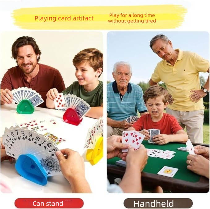 Triangle Playing Card Holders 4 Pack Hands Free Game Organizers for Kids Seniors and Adults Ideal for Family Poker Nights - Image 7