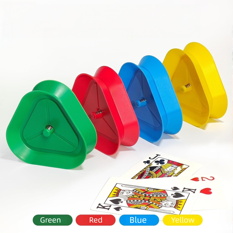 Triangle Playing Card Holders 4 Pack Hands Free Game Organizers for Kids Seniors and Adults Ideal for Family Poker Nights - Image 8