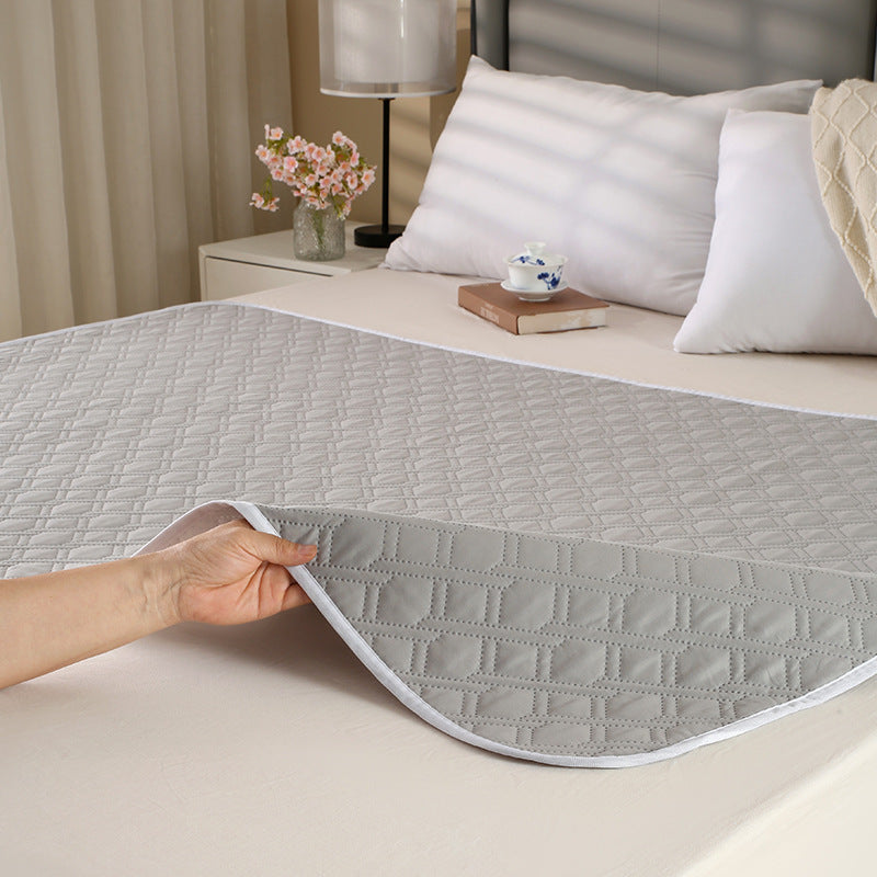 Washable Incontinence Bed Pad 100x150cm Reusable Waterproof Mattress Protector with Non-Slip Backing 4-Layer Absorbent Underpad for Elderly and Adults Smoky gray