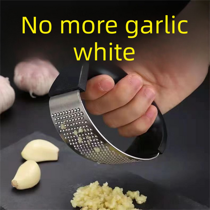 Black Stainless Steel Garlic Press Rocker Ergonomic Garlic Crusher and Ginger Mincer Professional Kitchen Tool - Image 2