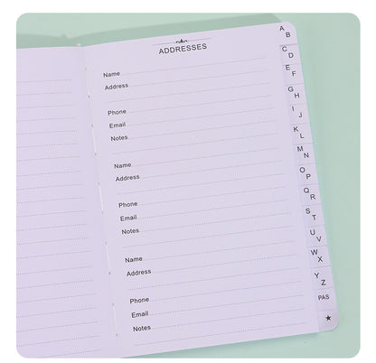 Black Address Book with Alphabetical Tabs B6 Hardcover Telephone & Contact Organizer with Pen Holder & Elastic Band for Home Office - Image 6