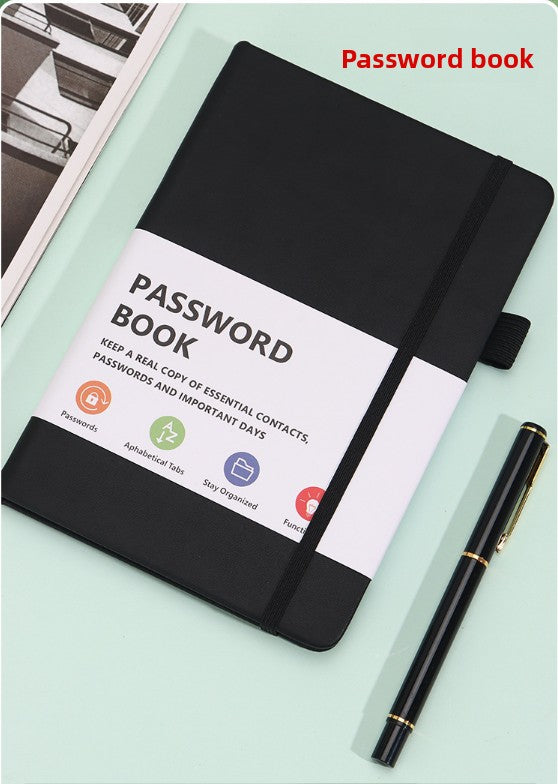 Rose Gold Password Book with Alphabetical Tabs B6 Hardcover Internet Address Logbook & Password Organizer with Pen Loop Elastic Band and Inner Pocket - Image 2