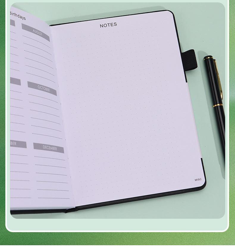 Black Password Book with Alphabetical Tabs B6 Hardcover Internet Address Logbook & Password Organizer with Pen Loop Elastic Band and Inner Pocket - Image 9