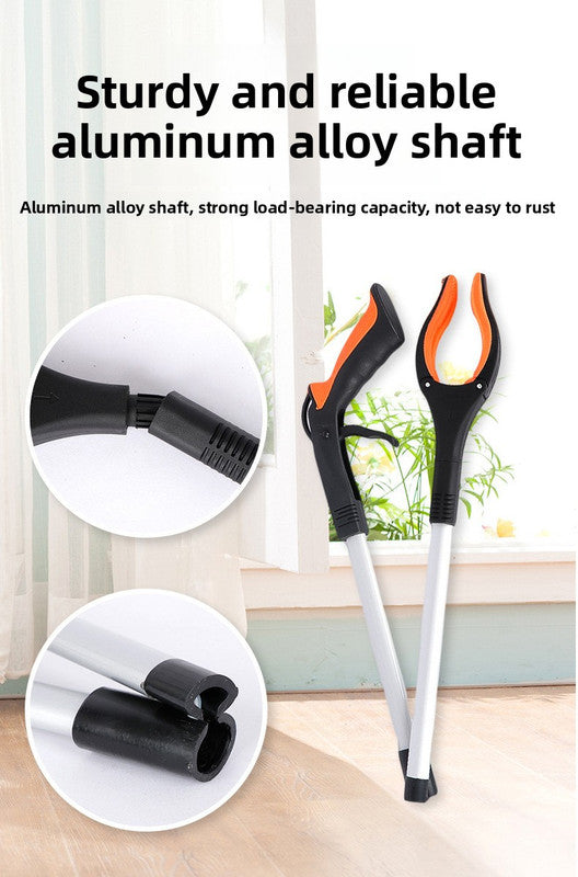 Orange and Black Handle Foldable Grabber Reacher Tool - 83cm Aluminium Litter Picker with Magnetic Tip - Lightweight Mobility Aid for Garden & Home Rubbish Cleanup - Image 7