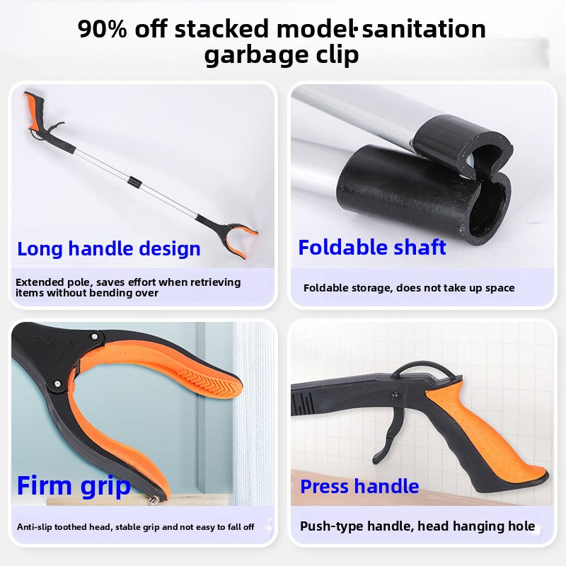 Purple and Black Handle Foldable Grabber Reacher Tool - 83cm Aluminium Litter Picker with Magnetic Tip - Lightweight Mobility Aid for Garden & Home Rubbish Cleanup - Image 5