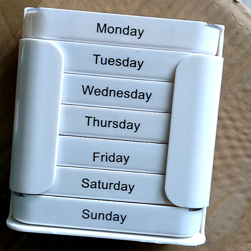 Weekly Pill Organiser White Tower - 7 Day Medicine Storage Box with 4 Daily Compartments (Morning, Noon, Evening, Night) - Portable Slide-Out Trays for Vitamins & Supplements - Image 2