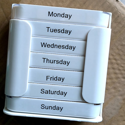 Weekly Pill Organiser White Tower - 7 Day Medicine Storage Box with 4 Daily Compartments (Morning, Noon, Evening, Night) - Portable Slide-Out Trays for Vitamins & Supplements - Image 2