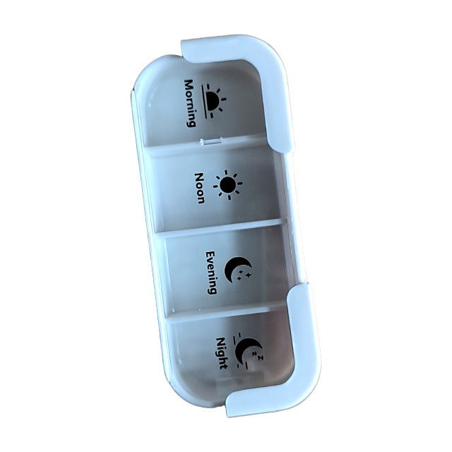 Weekly Pill Organiser White Tower - 7 Day Medicine Storage Box with 4 Daily Compartments (Morning, Noon, Evening, Night) - Portable Slide-Out Trays for Vitamins & Supplements - Image 3