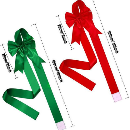 Green Satin Cabinet Door Bows 5 Pack - Large Pre-made Ribbon with Velcro Attachment for Kitchen Cupboards, Weddings, Gift Wrapping & Party Decor - Adjustable Fit - Image 2