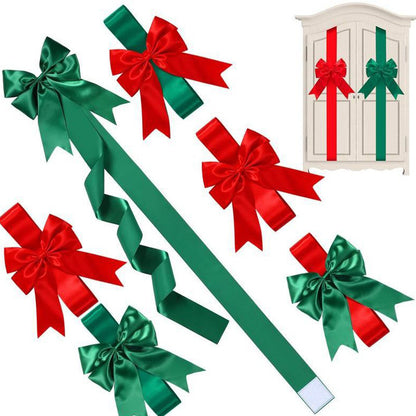 Red Satin Cabinet Door Bows 5 Pack - Large Pre-made Ribbon with Velcro Attachment for Kitchen Cupboards, Weddings, Gift Wrapping & Party Decor - Adjustable Fit - Image 4