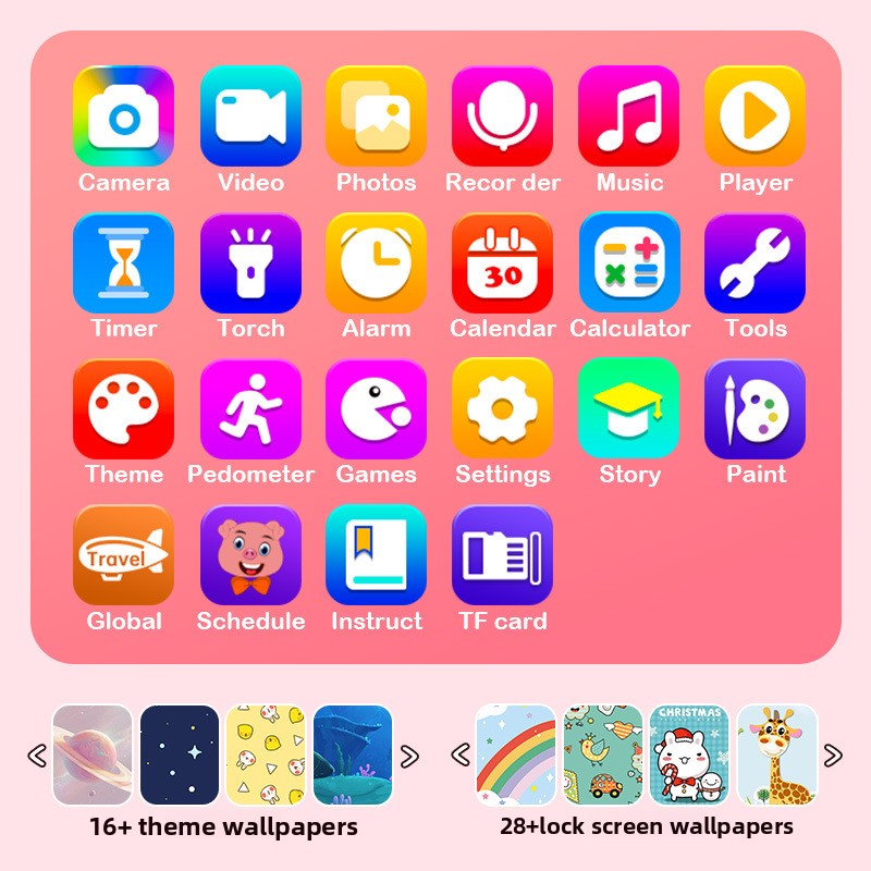 Kids Unicorn Smart Phone Toy with Dual Camera and IPS Touch Screen Educational Games MP3 Music Player 512MB Card Included Pink Silicone Case Ideal for Girls Gift - Image 8