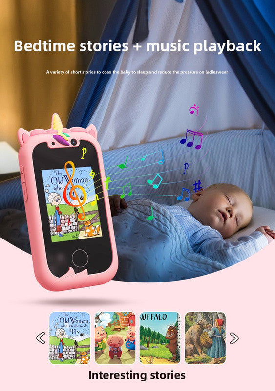 Kids Smart Phone Toy with Dual Camera and IPS Touch Screen Blue Dinosaur Silicone Case Educational Games MP3 Music Player 512MB Card Included Ideal Gift for Boys - Image 5