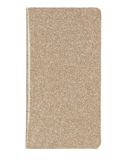 Car Registration and Insurance Holder Gold Glitter - Luxury Bling Vehicle Document Wallet - Slim Glove Box Organiser for Rego Papers, Logbook & ID Cards - Sparkle PU Leather