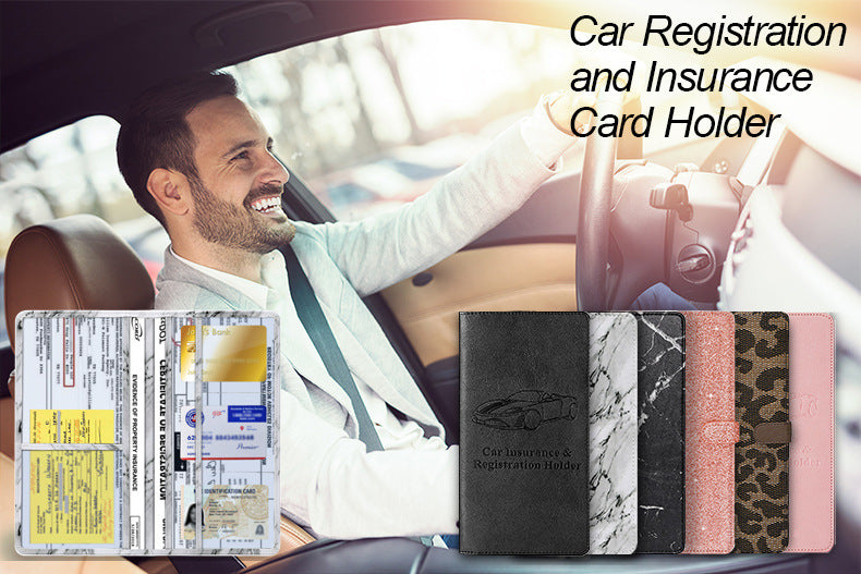 Car Registration and Insurance Holder Gold Glitter - Luxury Bling Vehicle Document Wallet - Slim Glove Box Organiser for Rego Papers, Logbook & ID Cards - Sparkle PU Leather - Image 5