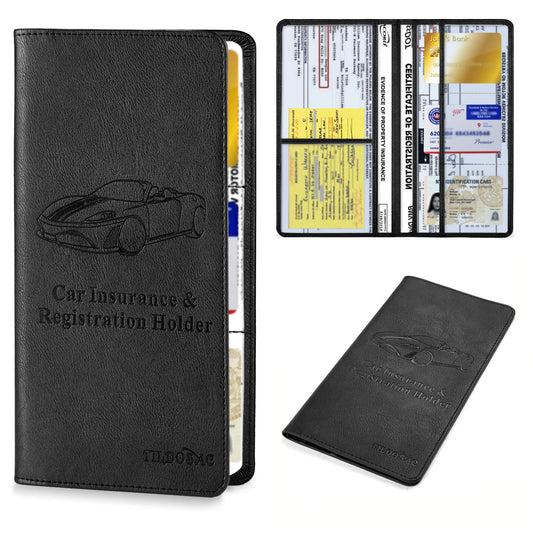 Car Registration and Insurance Holder Rose Red Glitter - Bling Vehicle Document Wallet - Slim Glove Box Organiser for Rego Papers, Logbook & ID Cards - Sparkle Pink PU Leather - Image 4