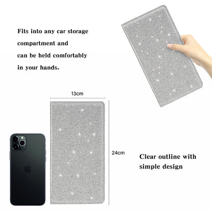 Car Registration and Insurance Holder Pink Glitter - Bling Vehicle Document Wallet with Secure Magnetic Strap - Slim Glove Box Organiser for Rego Papers & Travel IDs - Rose Pink - Image 9