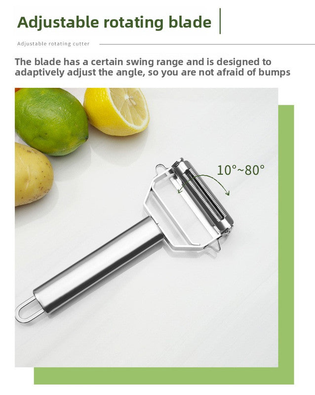 Premium Stainless Steel Dual Peeler & Julienne Cutter - 2-in-1 Vegetable Slicer with Swivel Blade - Heavy Duty Multi-Function Kitchen Tool for Potatoes, Carrots & Fruit - Image 6
