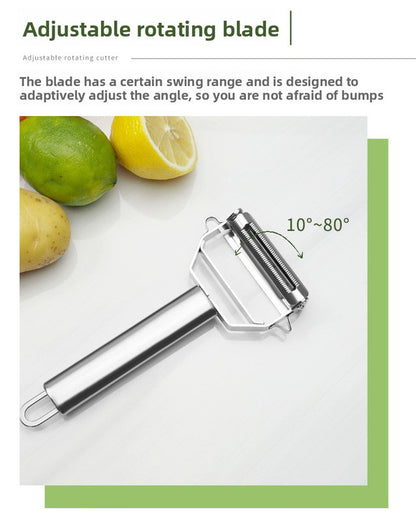 Premium Stainless Steel Dual Peeler & Julienne Cutter - 2-in-1 Vegetable Slicer with Swivel Blade - Heavy Duty Multi-Function Kitchen Tool for Potatoes, Carrots & Fruit - Image 6