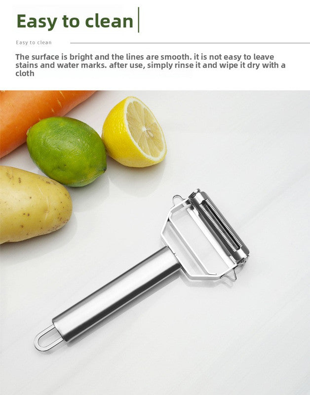 Premium Stainless Steel Dual Peeler & Julienne Cutter - 2-in-1 Vegetable Slicer with Swivel Blade - Heavy Duty Multi-Function Kitchen Tool for Potatoes, Carrots & Fruit - Image 7