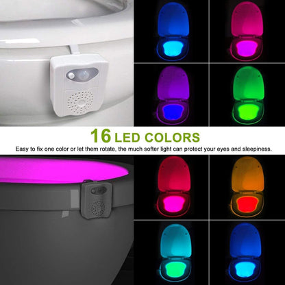 Motion Sensor Toilet Night Light 16 LED Colours - Bathroom Bowl Lamp with UV Sanitiser or Aromatherapy Options - Smart Home Gadget for Potty Training and Night Safety - Image 3