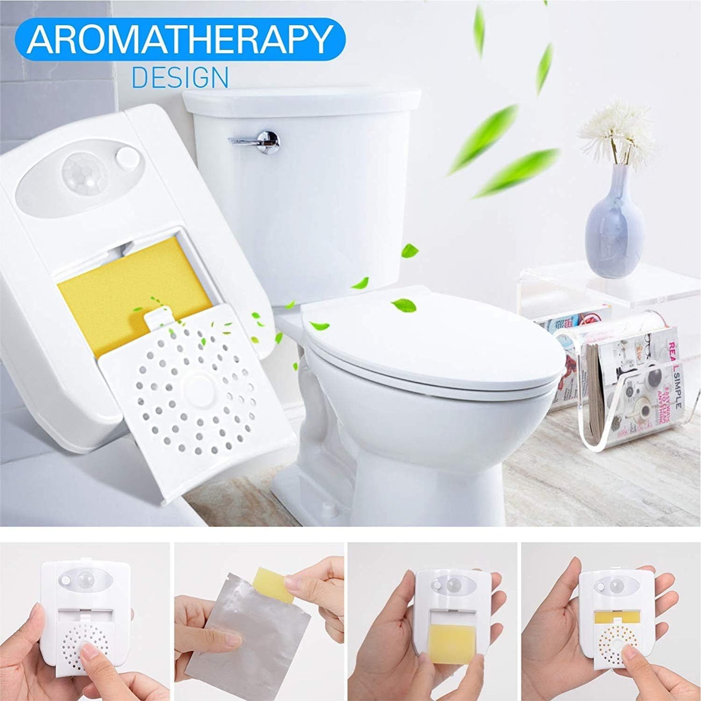 Motion Sensor Toilet Night Light 16 LED Colours - Bathroom Bowl Lamp with UV Sanitiser or Aromatherapy Options - Smart Home Gadget for Potty Training and Night Safety - Image 5