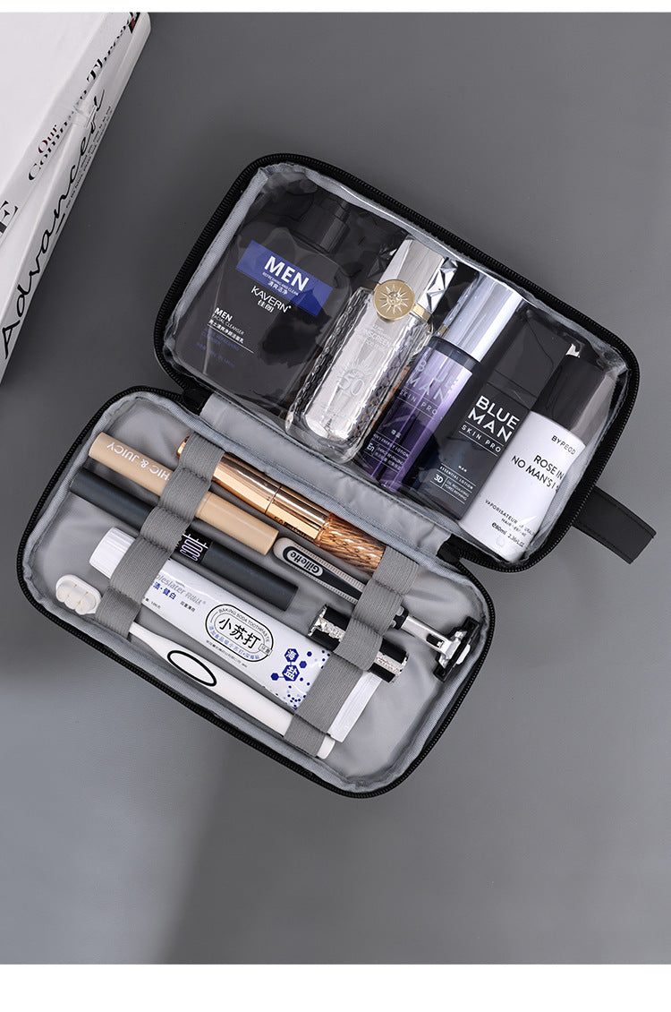Large Waterproof Men's Toiletry Bag 3-Layer Travel Dopp Kit with Wet Dry Separation Portable Shower Organiser for Gym Business & Holiday Grey - Image 5