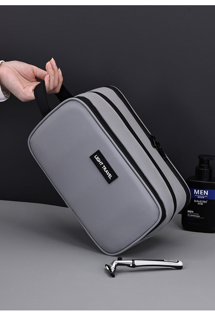 Large Waterproof Men's Toiletry Bag 3-Layer Travel Dopp Kit with Wet Dry Separation Portable Shower Organiser for Gym Business & Holiday Black - Image 5