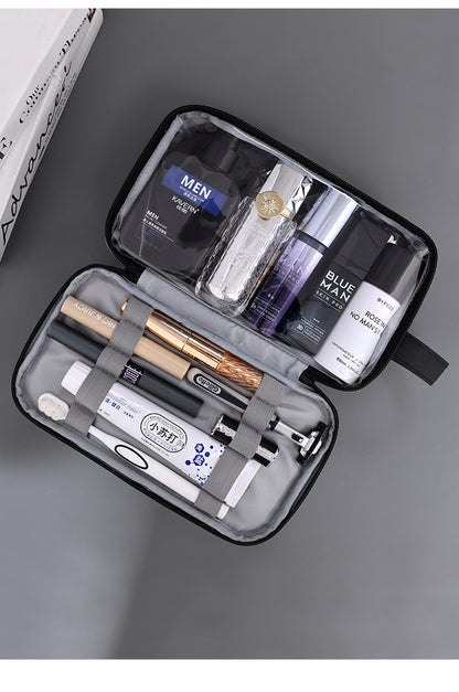 Large Waterproof Men's Toiletry Bag 3-Layer Travel Dopp Kit with Wet Dry Separation Portable Shower Organiser for Gym Business & Holiday Black - Image 6