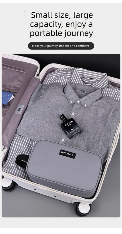 Large Waterproof Men's Toiletry Bag 3-Layer Travel Dopp Kit with Wet Dry Separation Portable Shower Organiser for Gym Business & Holiday Black - Image 7