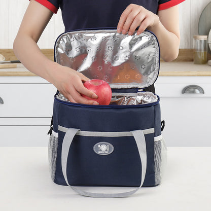 Insulated Lunch Bag Thermal Cooler Tote with Adjustable Shoulder Strap Waterproof Lining for Work School & Picnics Navy Blue Small - Image 3
