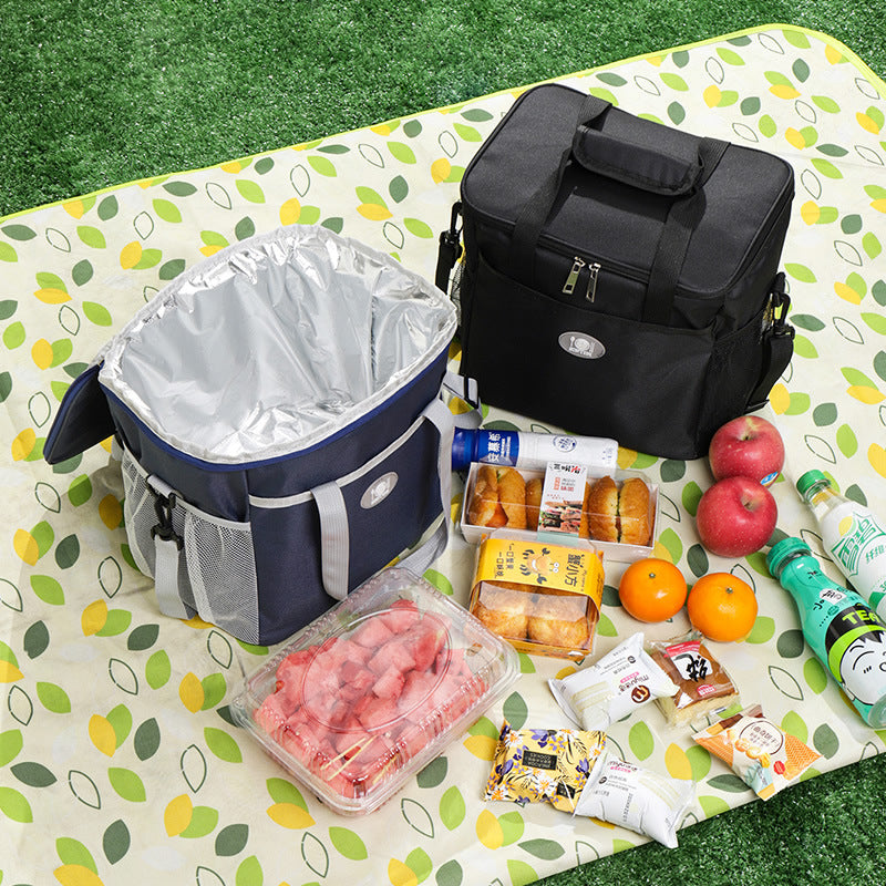 Large Insulated Cooler Bag Thermal Lunch Tote 16L Capacity with Adjustable Shoulder Strap for Picnics Camping & Work Black - Image 4
