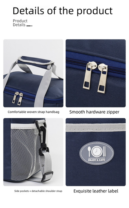 Large Insulated Cooler Bag Thermal Lunch Tote 16L Capacity with Adjustable Shoulder Strap for Picnics Camping & Work Purple - Image 5
