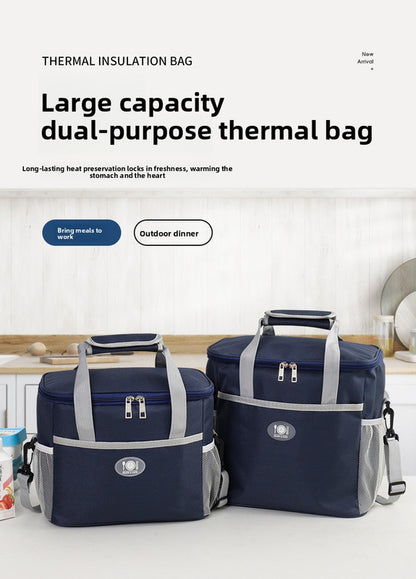 Large Insulated Cooler Bag Thermal Lunch Tote 16L Capacity with Adjustable Shoulder Strap for Picnics Camping & Work Purple - Image 6