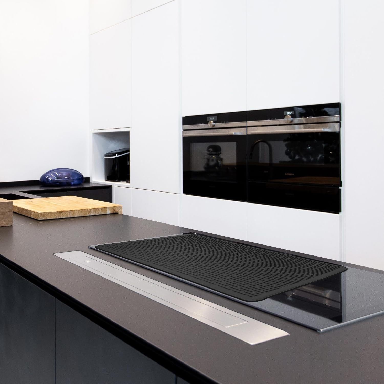 Silicone Stove Top Cover 71x50x0.2cm Heat Resistant Electric Cooktop Protector Mat for Kitchen Benchtop and Laundry Black - Image 2